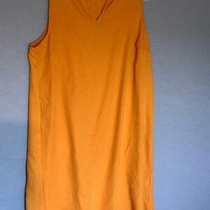 SHEIN Gold Sheath Mini Dress V-Neck Sleeveless Casual